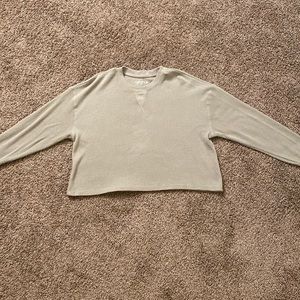 Cropped Waffle Knit Tee